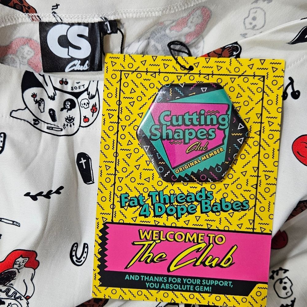 Cutting Shapes x Art Brat Comics The Send Nudes Plus Size Pin Up Dress NWT 18/20 - Picture 9 of 10